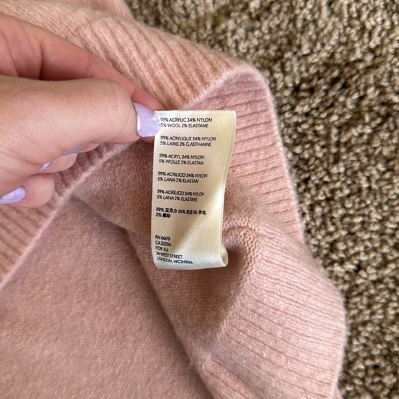 Free People Afterglow Mock Neck Sweater Dress Light Pink - Picture 7 of 9